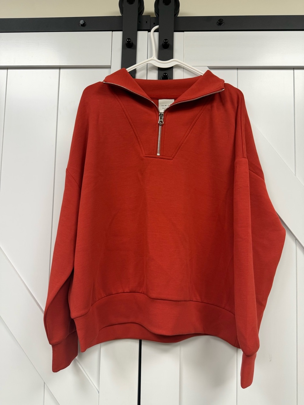 Varley Hawley Half Zip Sweatshirt in Brick